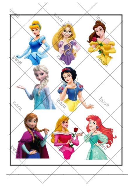 8 DISNEY PRINCESSES Half Body 3 " Pre Cut Edible Cake Toppers £5.49 ...