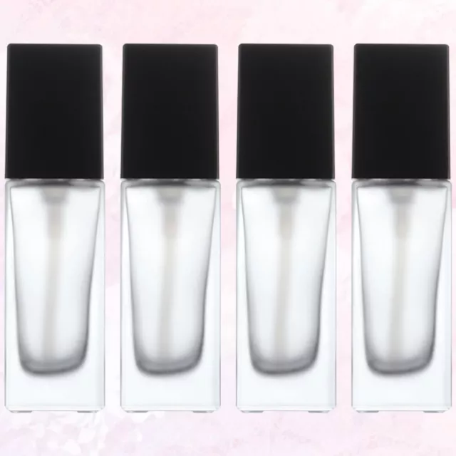 4 Pcs Cosmetics Bottles Glass Lotion Liquid Storage Frosted Empty