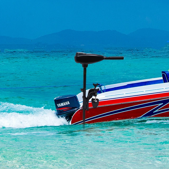 80LBS 12V Outboard Motor Thrust Saltwater Trolling Boat Motor for Kayak 800W