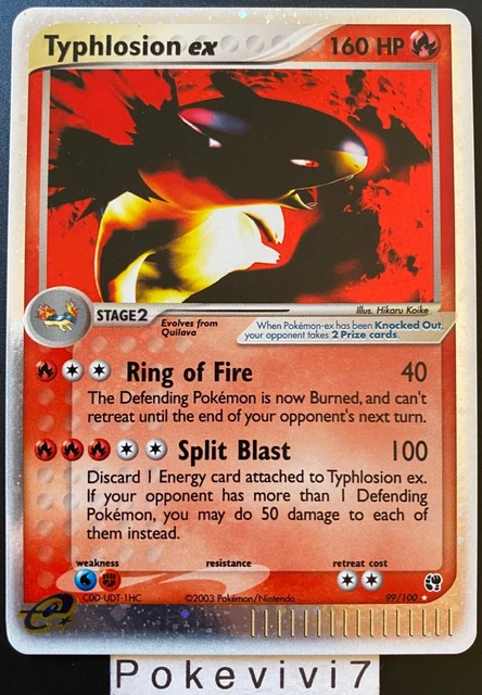 Carte Pokemon TYPHLOSION 99/100 Ultra Rare EX Bloc EX Tempête de Sable ENGLISH
