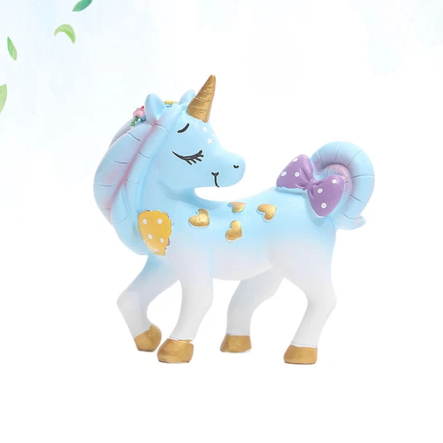 Bonita decoración de unicornio pastel adorno resina unicornio tapa de pastel decoración Sch
