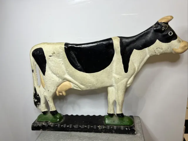 Cow Cast Iron Heavy Door Metal Stopper Vintage Collectable.,