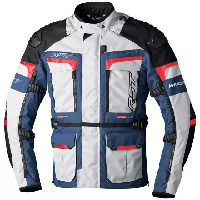 RST Pro Series Adventure-X Ceaa Hommes Moto Veste Textile Argent