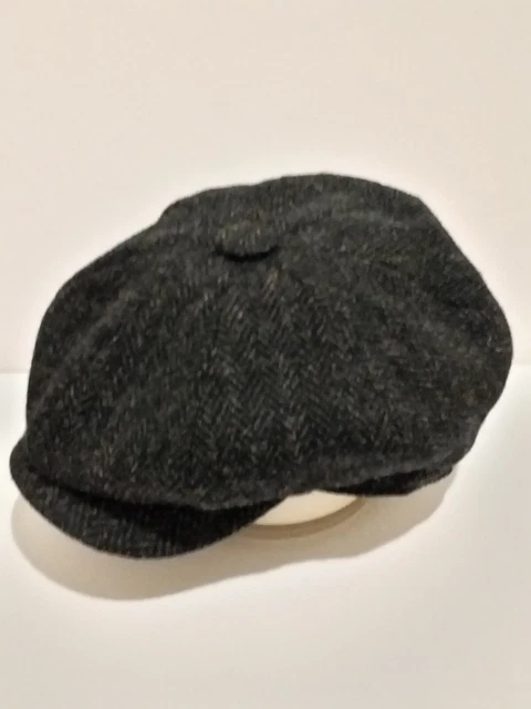Genuine Harris Tweed Dark Green Newsboy Cap – Peaky Blinders Style, 100% Wool