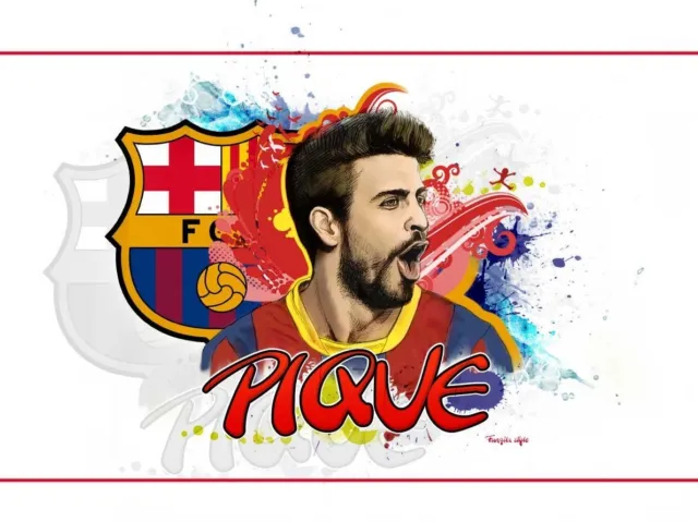 Gerard Pique Poster Locandina 45X32Cm Football Champions