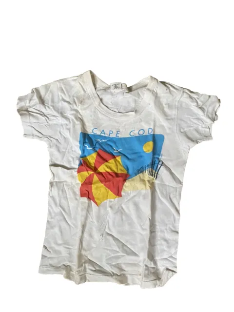 Jurek 1991 Vintage Hanes T-Shirt Camicia Cape COD Bambini Ragazzi (S) L 10-12