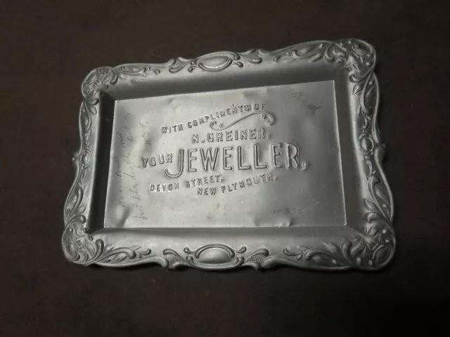 Vintage 1800's Jeweller G. Greiner Devon New Plymouth Nebraska Advertising tray