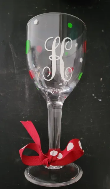 Wine Glass Monogrammed "K"