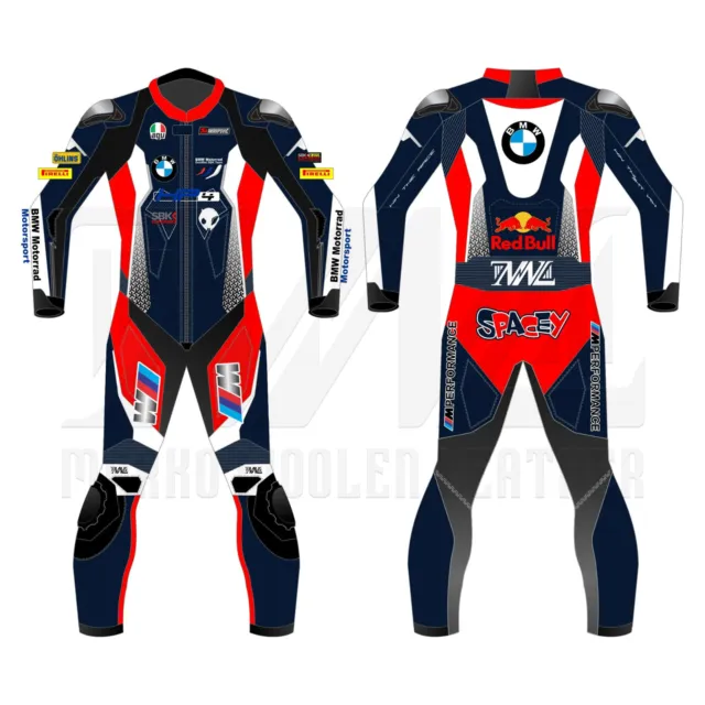 BMW motorcycle racing custom leather suit 1pc CE Approved