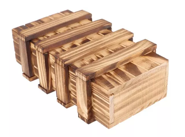 Argent Cadeau Original Astuce Boîte Comme Ouvert Bois Geocahing D5 Magie Caisse