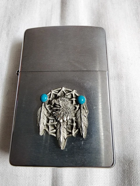 Zippo 2002 Brushed Chrome Native Dreamcatcher Eagle. NEAR MINT SEALED. RARE