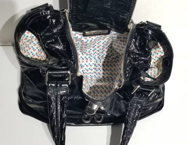 Marc By Marc Jacobs Black Patent Leather Diaper Bag / Hand Bag / Shoulder Bag 3