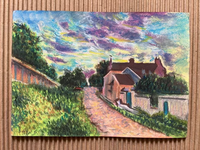 Alfred Sisley Drawing on paper (Handmade) signed and stamped mixed media