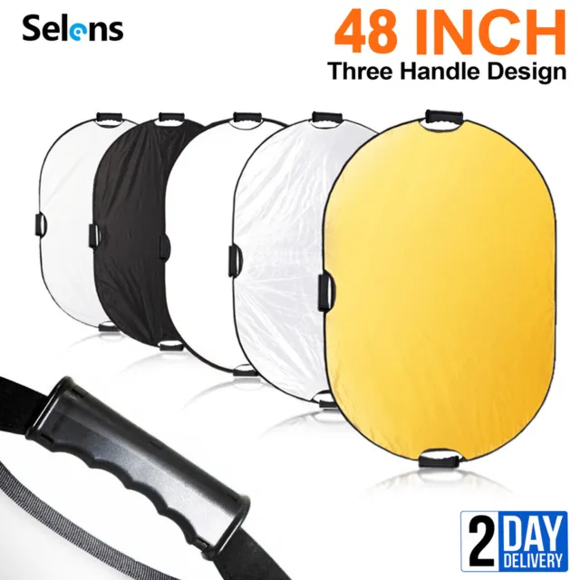Selens 32x48" Pro Light Reflector & Handles Photography Diffuser Studio 5in1