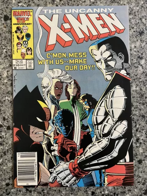 THE UNCANNY X-MEN #210 VF- (Marvel 1986) Newsstand, 1st Cameo App The Marauders