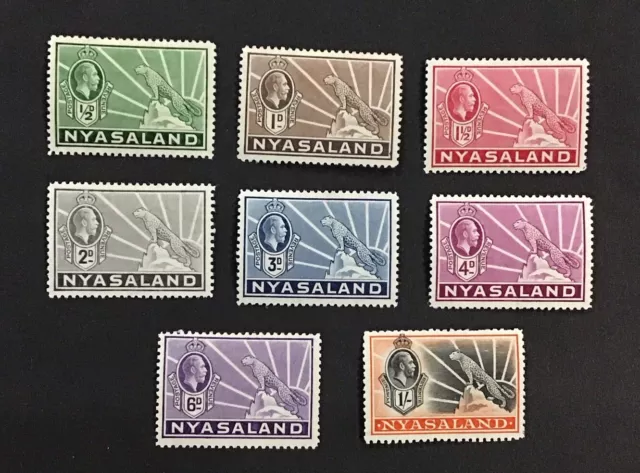 NYASALAND PROTECTORATE 1934-1935 F-VF MH Sc#38 - 46,  Cv$49.    (W46)