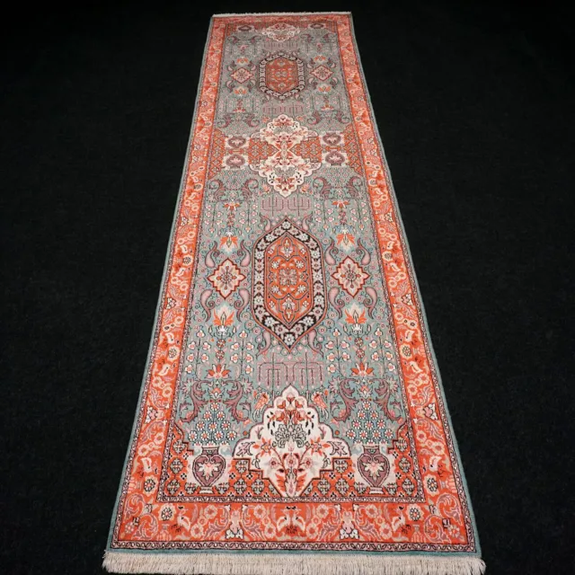 Alfombra de Seda Cachemir 365 X 94CM Ghom Kashmir Ghoum Oriente Pasillo Manta