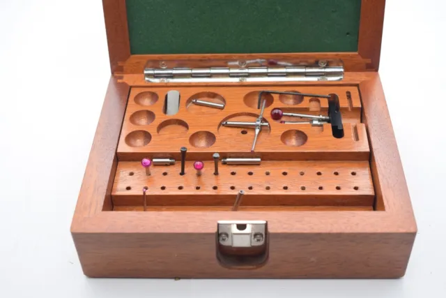 Lot of Renishaw Probe Tips, Accessories, Extensions, Tools Wood Case