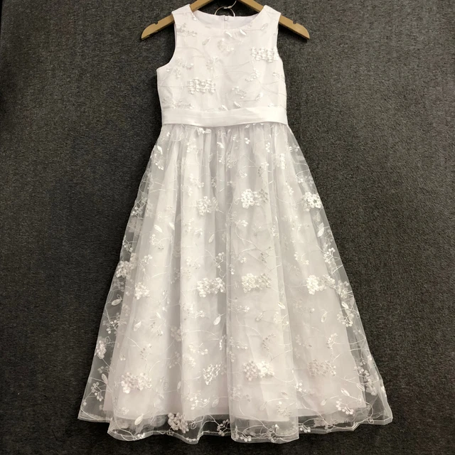 Abaowedding A-line Wedding Pageant Lace Flower Girl Dress Belt 10-11 Year NWOT