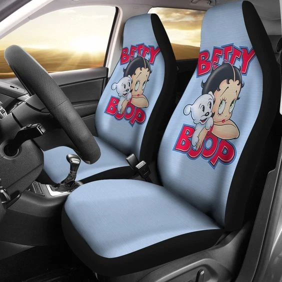 Betty Boop and Dog Cute Art Car Seat Covers (set of 2)