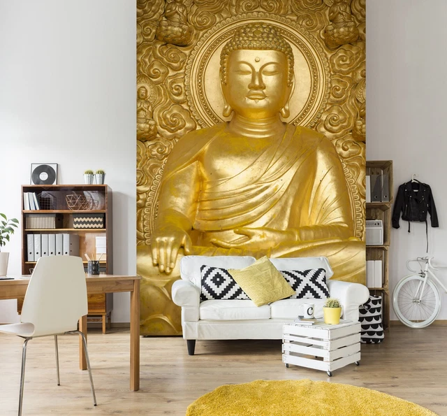 3D GOLDEN BUDDHA A4087 Wallpaper Wall Murals Removable Self-adhesive ...