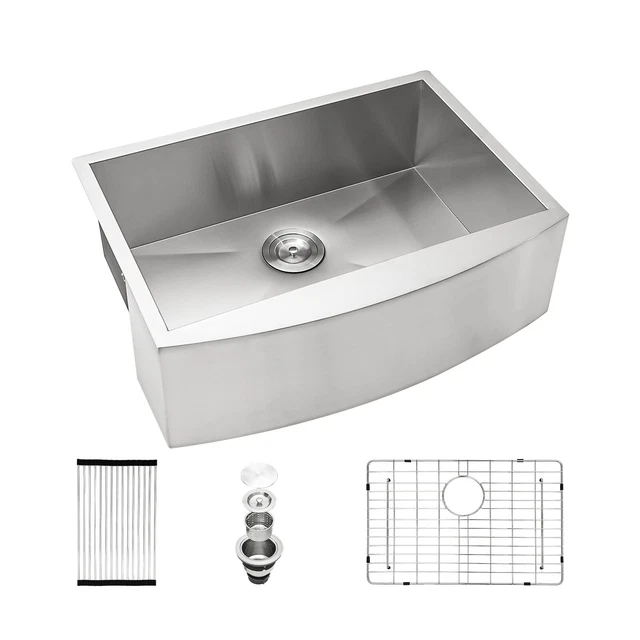 Kitchen Sink 18 gauge Stainless Steel Double/Single Bowl with Basket Strainer