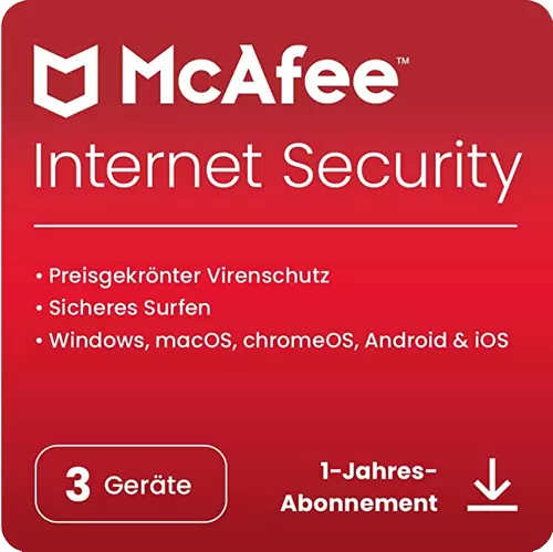 McAfee Internet Security 2024 3-Gerät / 1-Jahr Windows/Mac/Android/iOS / KEY