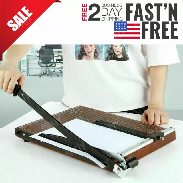 A4 12'' Heavy Duty Guillotine Paper Cutter Black 400 Sheets Stack