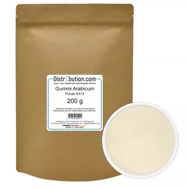 Gummi Arabicum 200 g Pulver E 414 Ballaststoff Stabilisator Emulgator Gum arabic