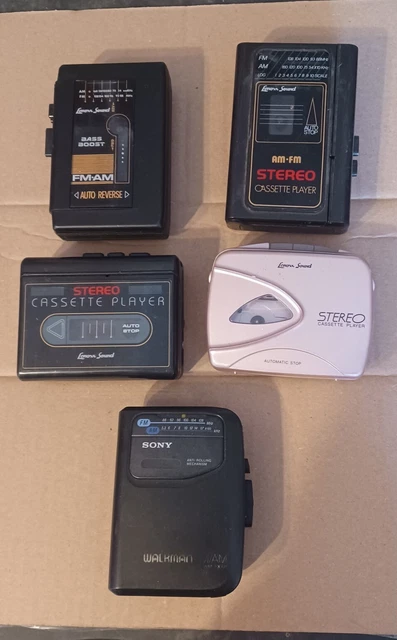 5 Unit Lot Of Vintage AM/FM/Cassette Players 1 Sony 4 Lenoxx Sound Untested 5 Unit Lot Of Vintage AM/FM/Cassette Players 1 Sony 4 Lenoxx Sound Untested