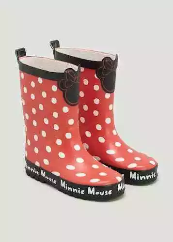 KIDS GIRLS BNWT Matalan Red Spot Minnie Mouse Disney Wellies ST51