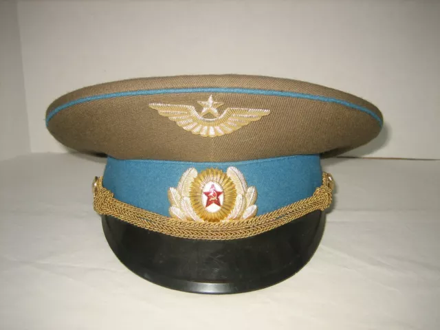 Vintage Soviet/ USSR Army MILITARY Visor HAT/Cap Blue Size 56