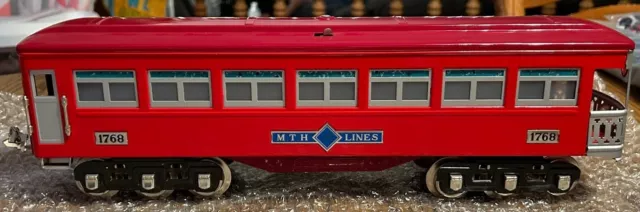 MTH Standard Tinplate Ives Red #1768 Observation Car