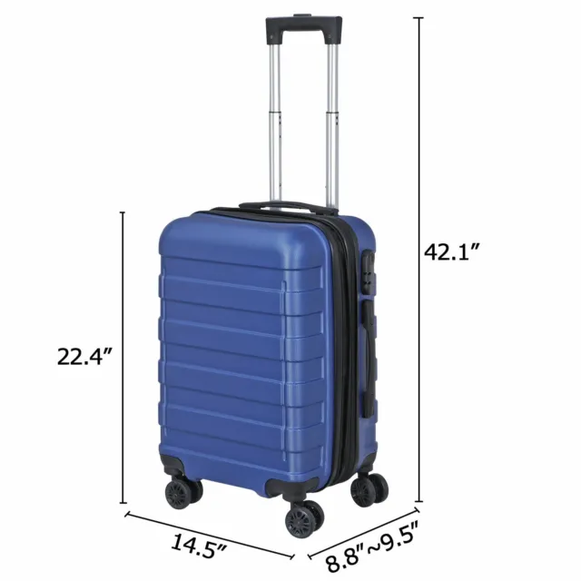 21" Spinner Carry-on Luggage Suitcase Wheels Expandable Travel Bag Hardside