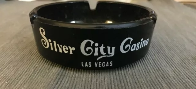Silver City Casino Las Vegas black class ceramic Ashtray