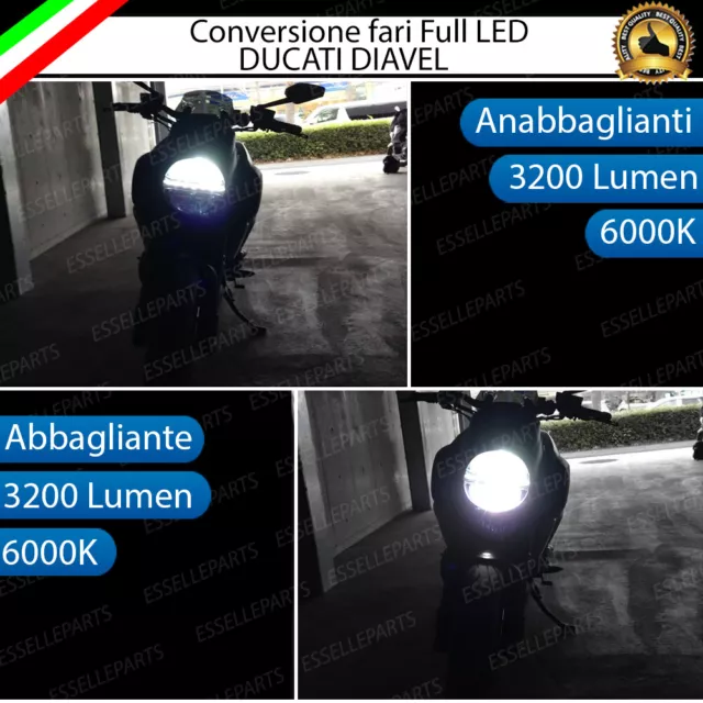 Conversione Faro Full Led Ducati Diavel Anabbagliante + Abbagliante 6000K Bianco