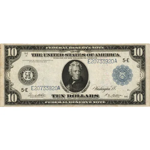 1914 Federal Reserve Note - Ten Dollars (Very Fine)