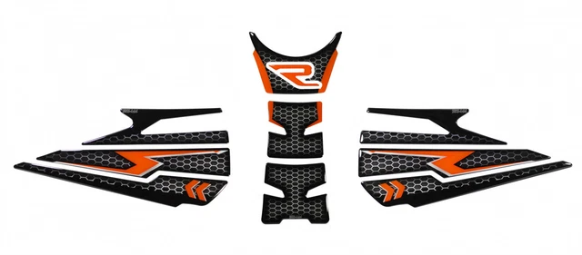 KTM 1290 Tankpad Logo 3D - Schwarz Orange Aufkleber Set
