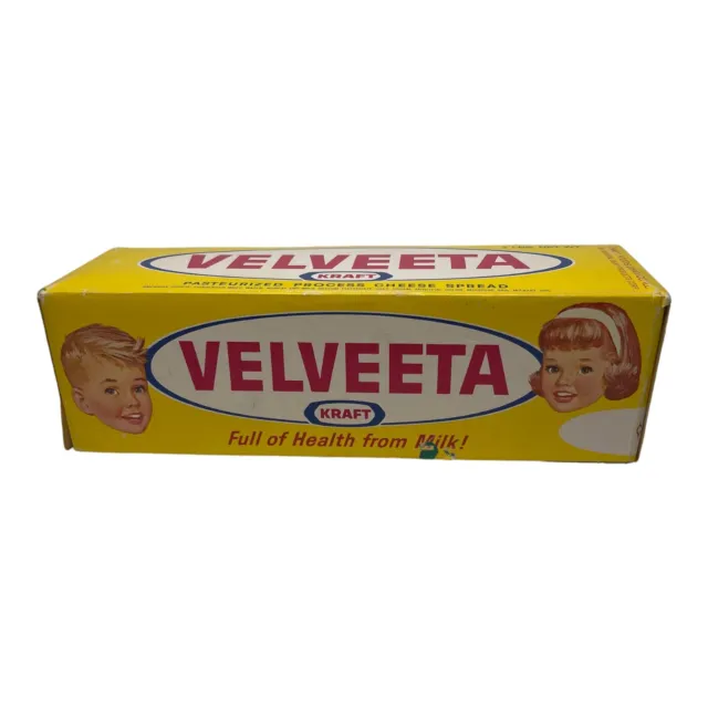 Vintage Velveeta Cheese Original Box Boy & Girl Packaging Advertising 70s Prop