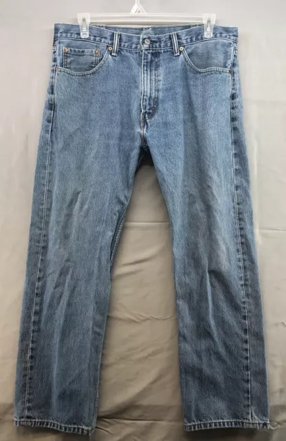 Levis 505 Regular Fit Straight Leg Jeans Size 38/30 Mens Medium Wash