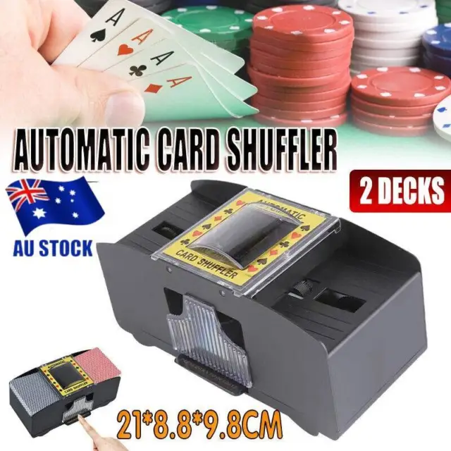 2 Deck Automatic Card Shuffler Poker Cards Shuffling Machine Casino Playing Game