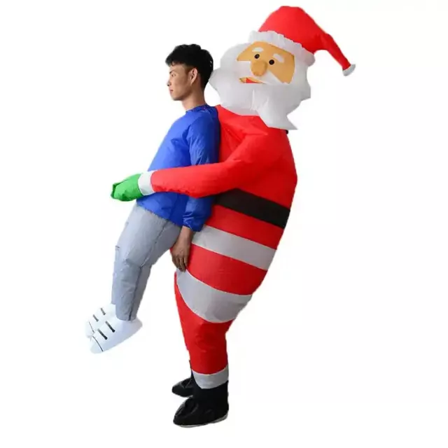 Mens Inflatable Santa Claus Costume Adult Christmas Cosplay Carry Funny Blow Up