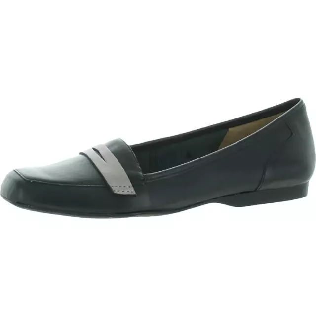 Array Womens Marlowe Leather Square Toe Slip On Penny Loafers Shoes BHFO 2358