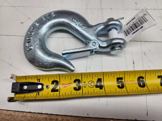Campbell T9700624 3/8" G43 5400 lb WLL Zinc Plated Clevis Slip Hook W/ Latch