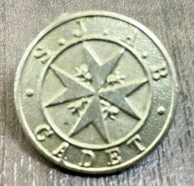 St John Ambulance Association Cadet  Metal Cap Badge With Pin Vintage