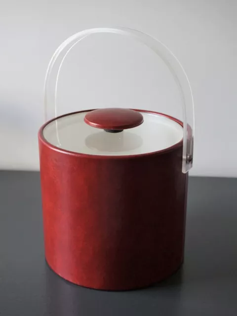 Vintage Georges Briard Ice Bucket Vinyl Acrylic Handle