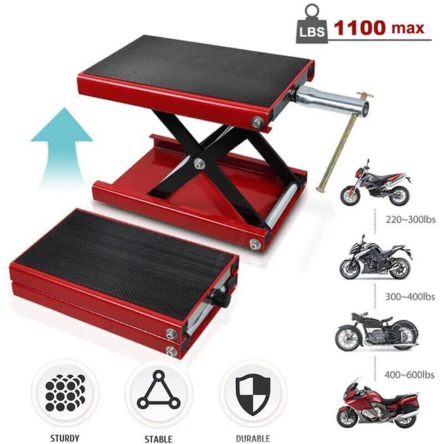 XMTECH Motorradheber 500kg - Höhenverstellbar 95-350mm | Scherenheber Für Reparatur & Wartung