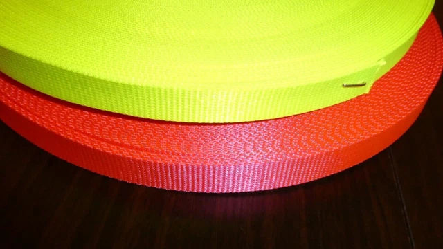 Tejido de poliéster de 20 mm de ancho, rollo de 50 metros HI Vis amarillo, rollo de 50 metros rosa flo