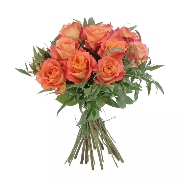 KENTIS - Mazzo di Rose Arancioni Vere Bouquet di Fiori Freschi Diverse Quantità