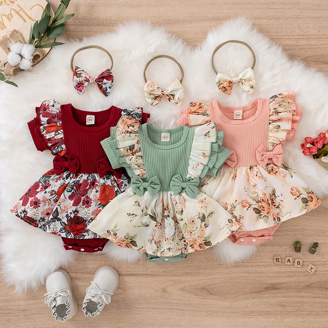 Tuta floreale neonata bambina vestiti neonato abito tuta da gioco Regno Unito